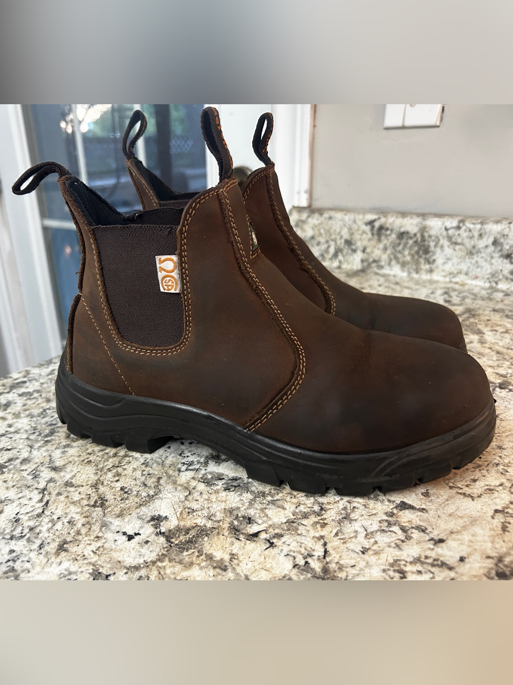 Women’s Brown Slip-On Work Chelsea Boots